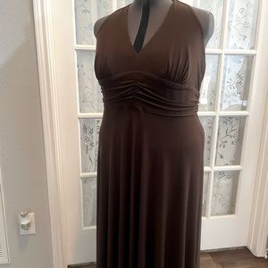 NWT “ Little Brown Dress “ Halter Midi Size 24